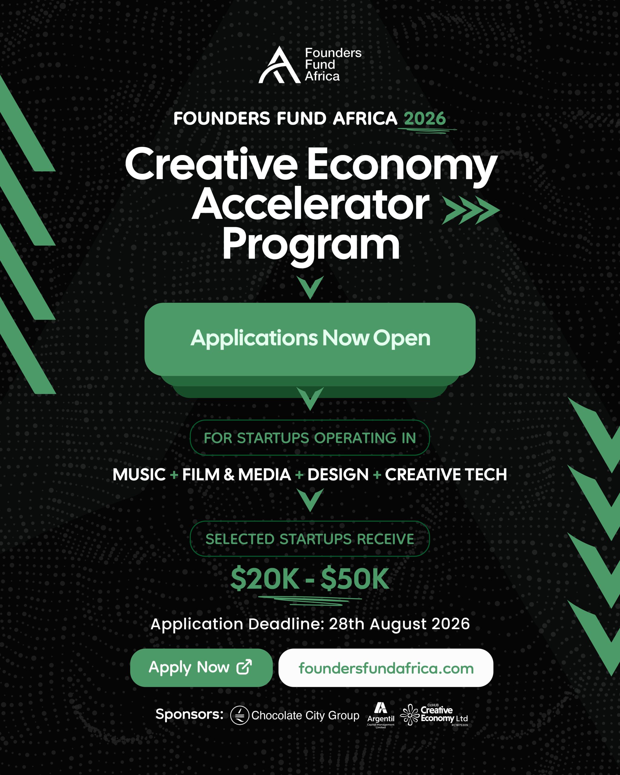Chocolate City Group’s Founders Fund Africa Opens Applications for Inaugural Creative Economy Accelerator Programme